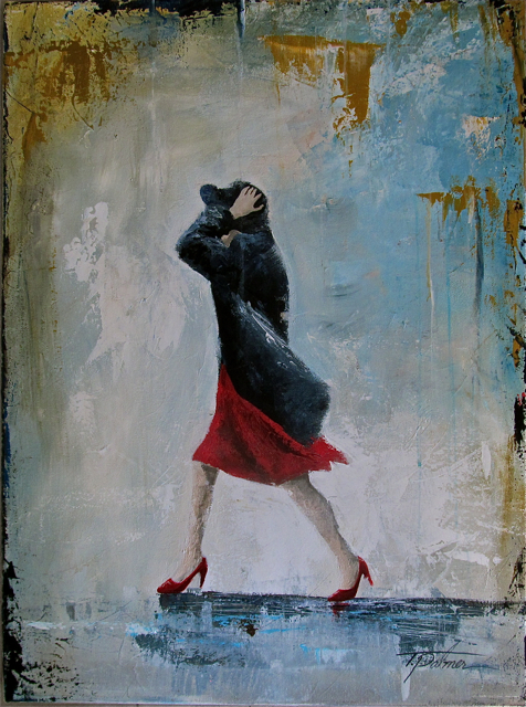 Tina Palmer - RUNNING LATE original painting